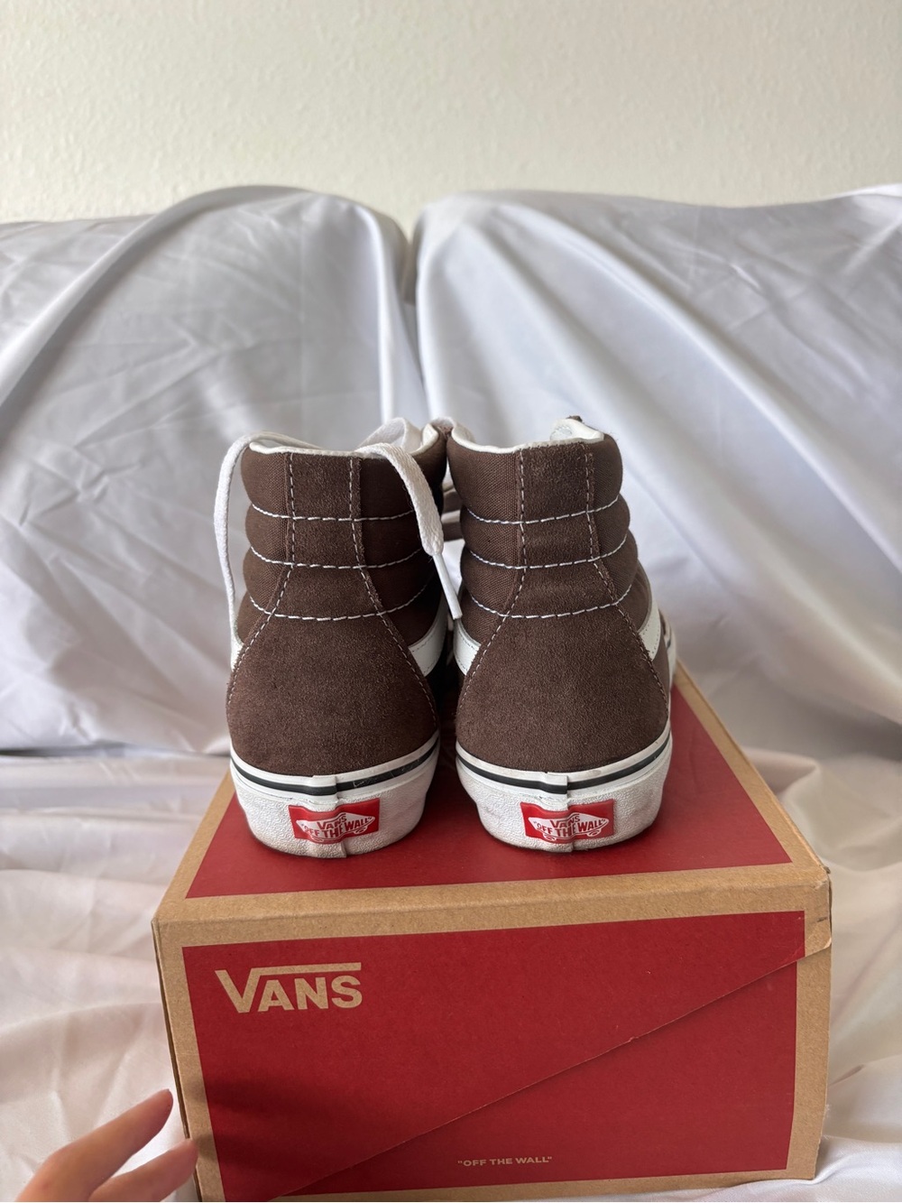 Vans Brown and White High-Top Suede Sneakers - Picture 5 of 8